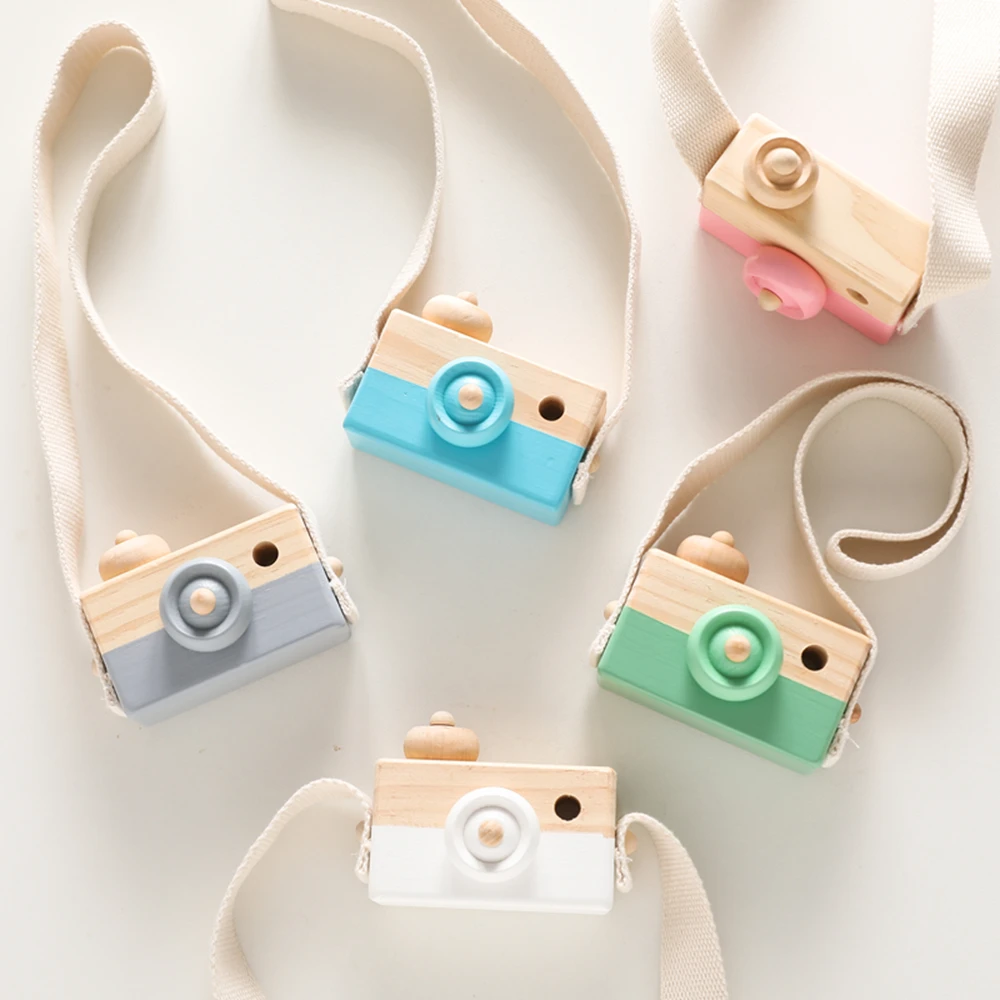 

Baby Montessori Camera Toys Wooden Pendant Block Toys for Children Camera DIY Present Nursing kid Fashion photography prop Gift