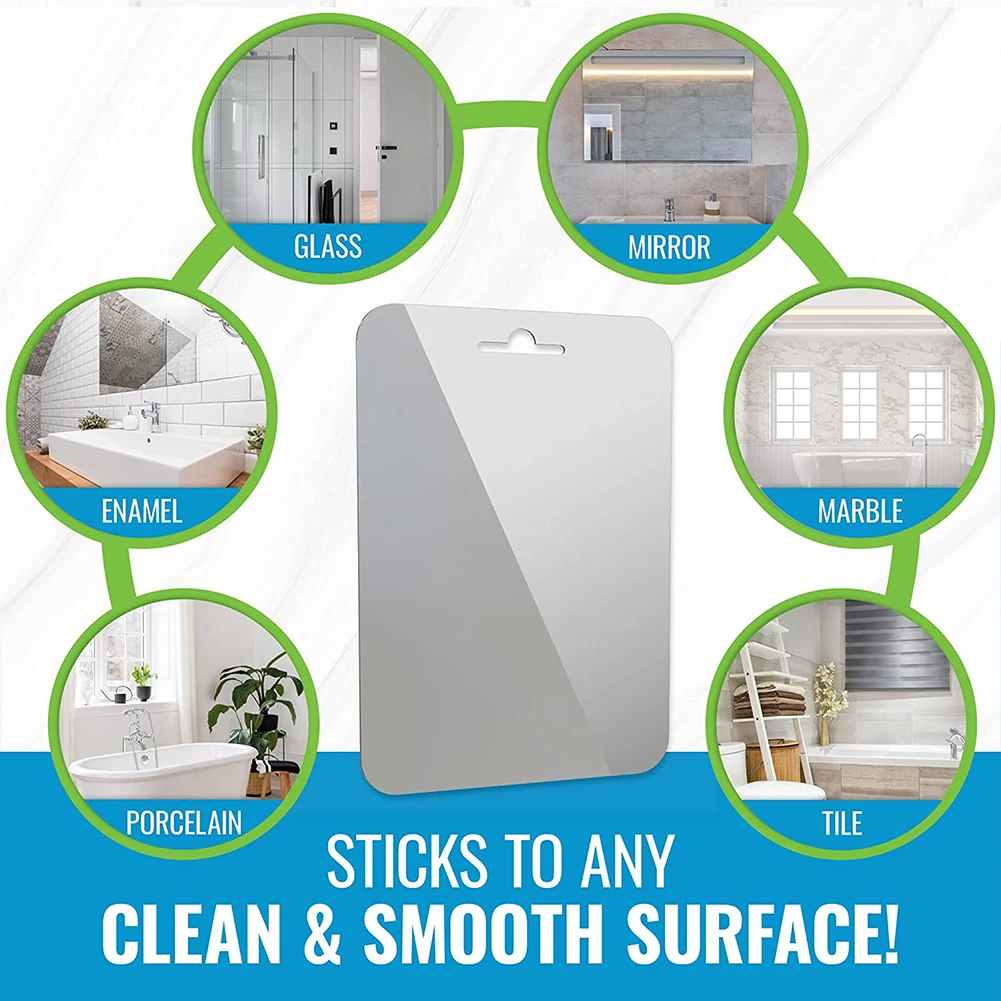 Fogless Shower Mirror Anti-Fog Shower Mirror Shatterproof Frameless Shower Mirror Wall Hanging Mirror Bathroom Accessories