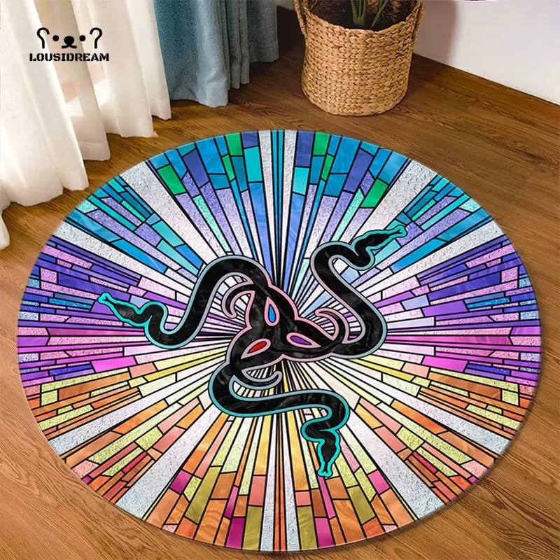 Round Rugs Carpet Game Rome Gamer Gift Door Floor Mats Playroom Upholstery Living Room Bedroom Size: 80cm by 80cm 26308658