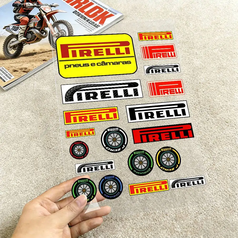 

For PIRELLI Reflective Motorcycle Stickers Waterproof Vinyl Decals For Motorbike Helmet Fuel Tank Bike