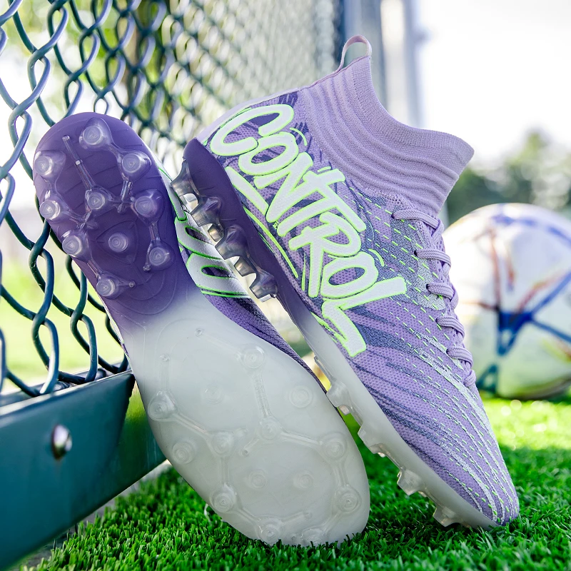 

Kids Soccer Cleats for Boys and Girls Youth High-top Football Shoes Outdoor Athletic Turf Soccer Shoes