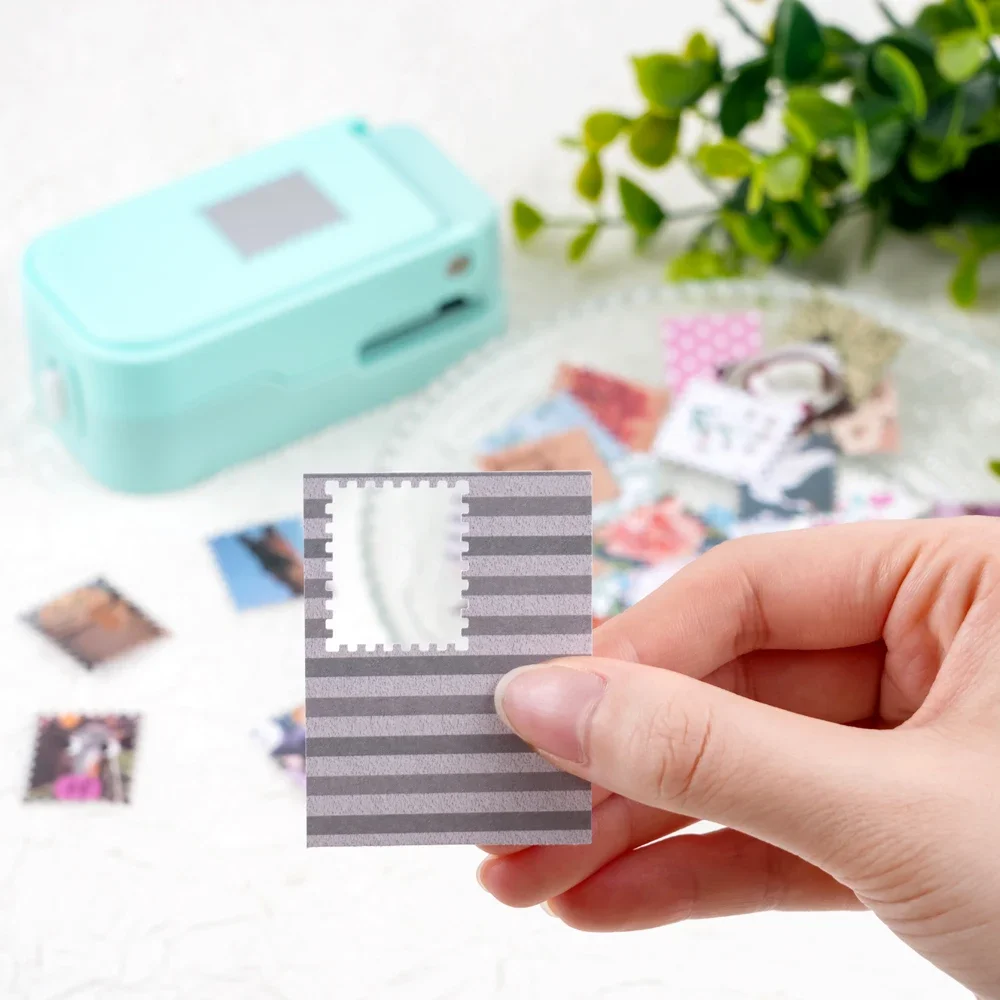 1x0,8 Zoll Briefmarken-Kantenstanzer, stapelbare Bastelstanzer mit präzisem Ausstanzdesign für Scrapbooking und Kartenherstellung – Detail 2