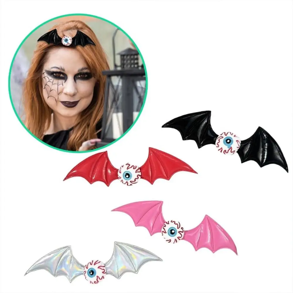 

4PCS Punk Resin Halloween Hairpin Cosplay Hair Barrettes Bat Wings Hair Clip Y2k Headdress Bat Duckbill Side Clip Festival Gifts