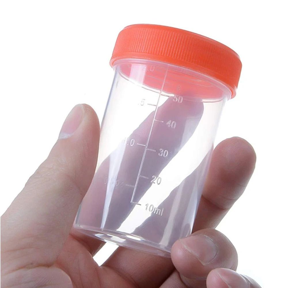 10-100pcs Hospital 60mL Urine Collection Sample Cup Specimen Bottle Physical Test Plastic Cup Container For Medical Use
