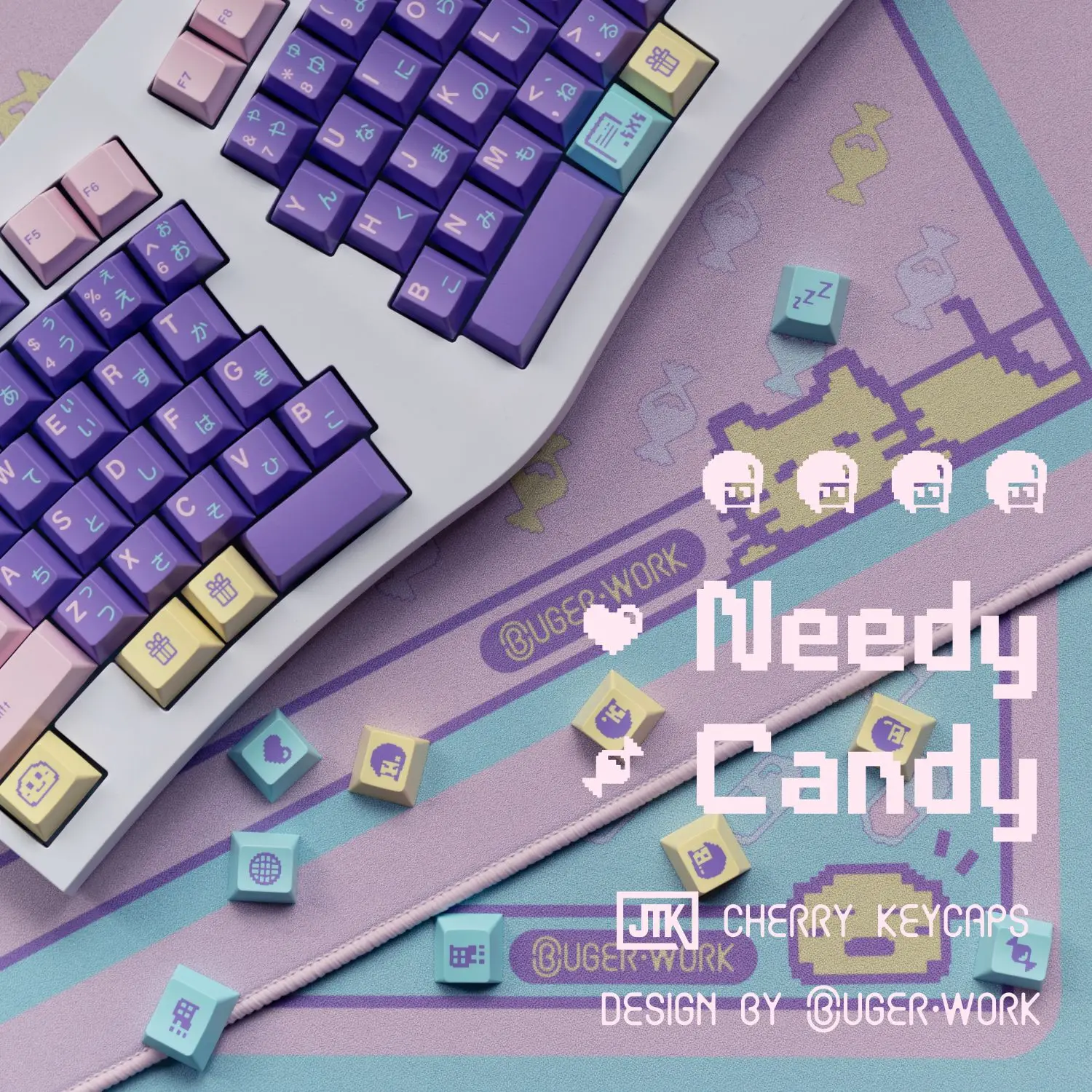 

JTK смешанная основа для клавиш Cherry Profile, колпачки для клавиш Artisan, двухцветные колпачки для клавиатуры с космическим стержнем, набор колпачков для механической игры с клавиатурой