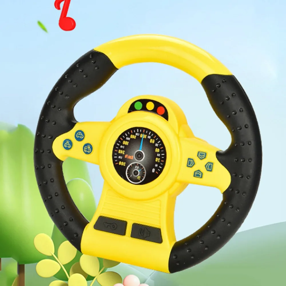

360 ° Rotation Copilot Steering Wheel Multi Functional Montessori Simulation Steering Wheel Toys Early Education Simulation