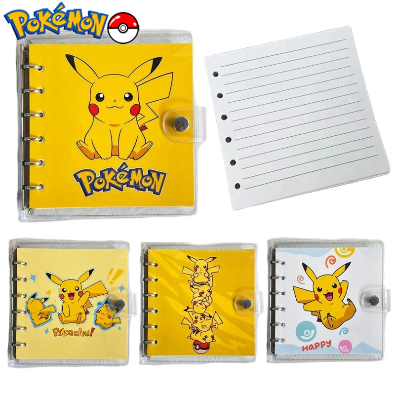 Pokemon Pikachu Detachable Notebook A7 Kawaii Cartoon Diary Book Stationery School Office Supplies Horizontal Notebook Gifts