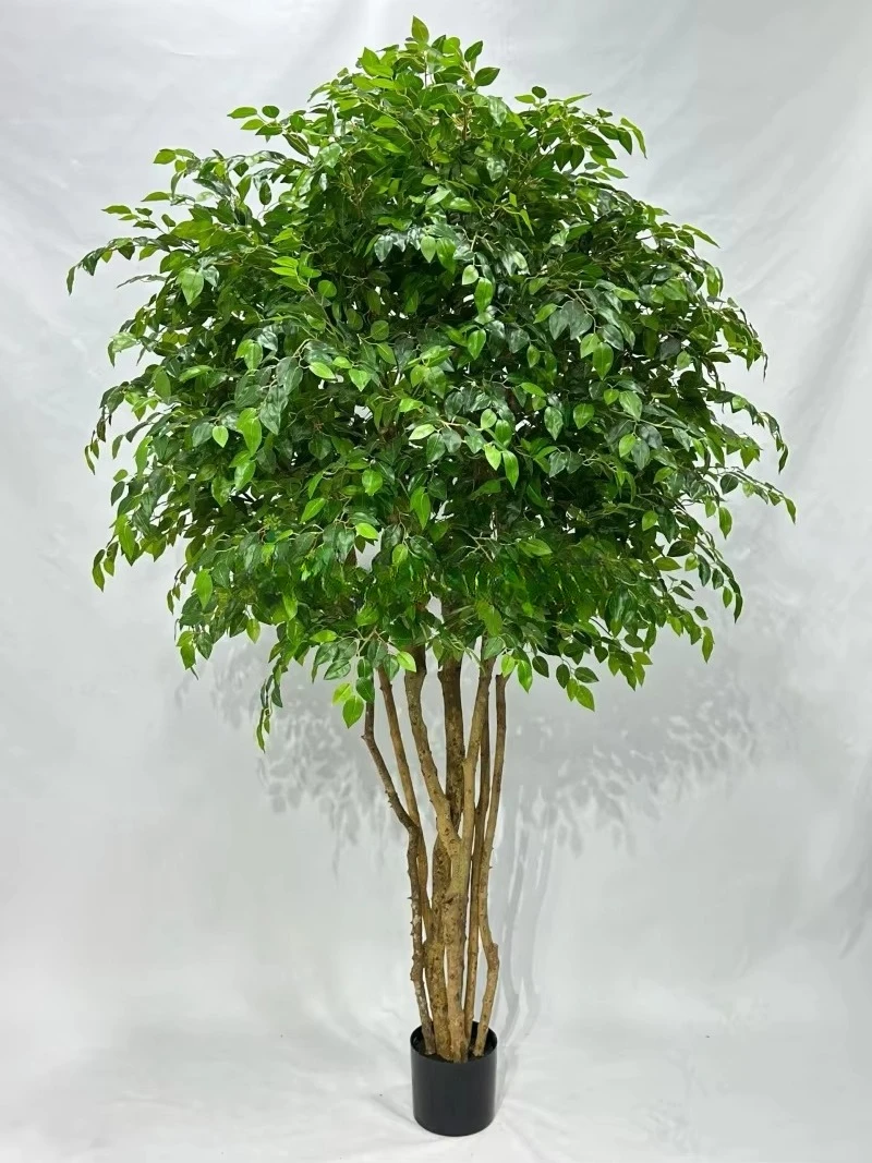 #￥Exclusive Jumei Banyan Tree Bonsai Artificial Eco-friendly UV Resistant Indoor Decorative PottedFake GreenOrnament Wood Leaves