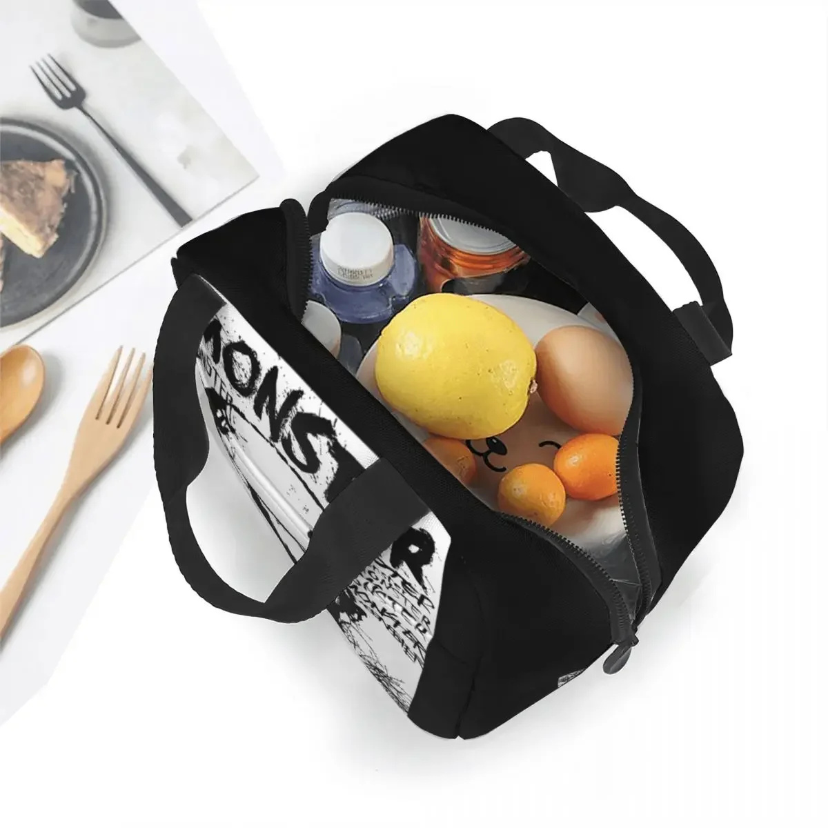 Monster Insulated Lunch Bags Portable Frankenstein Horror Movie Lunch Container Cooler Bag Tote Lunch Box School Travel