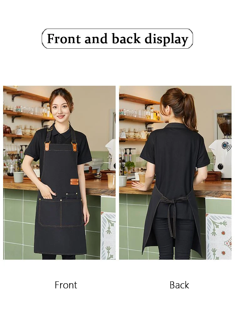 مريلة قماشية مقاومة للماء شديدة التحمل بأكمام واقية - تصميم مقاوم للبقع لمحلات الأطعمة ومحلات الزهور والمشروبات