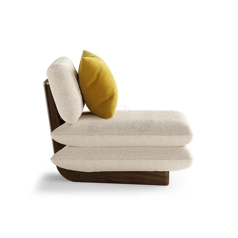 Italian minimalist creative solid wood back leisure chair hotel clubhouse corner sofa