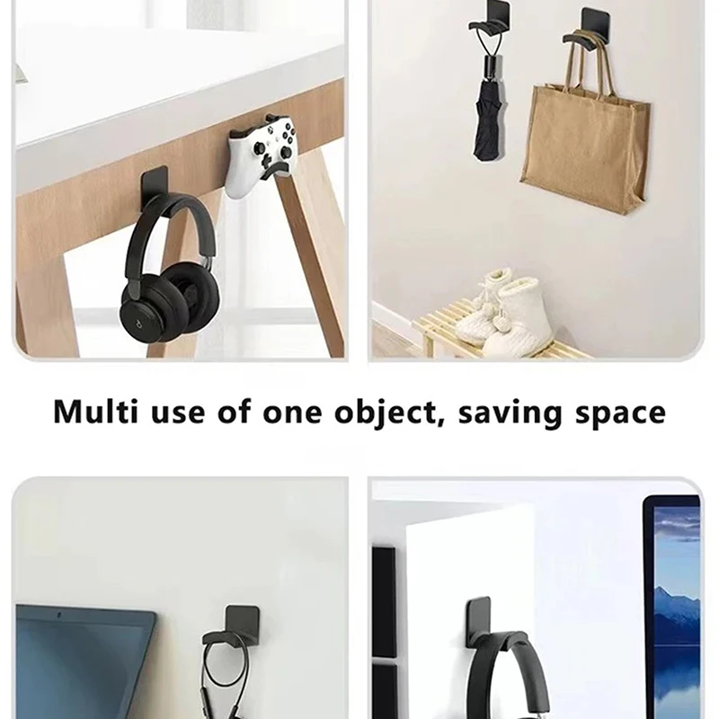Universal Wall Mounted Headphone Stand, Gaming Controller Holder, Headset Display Rack, Under Desk Hanger Gancho para fone de ouvido, 2 pcs, 4pcs