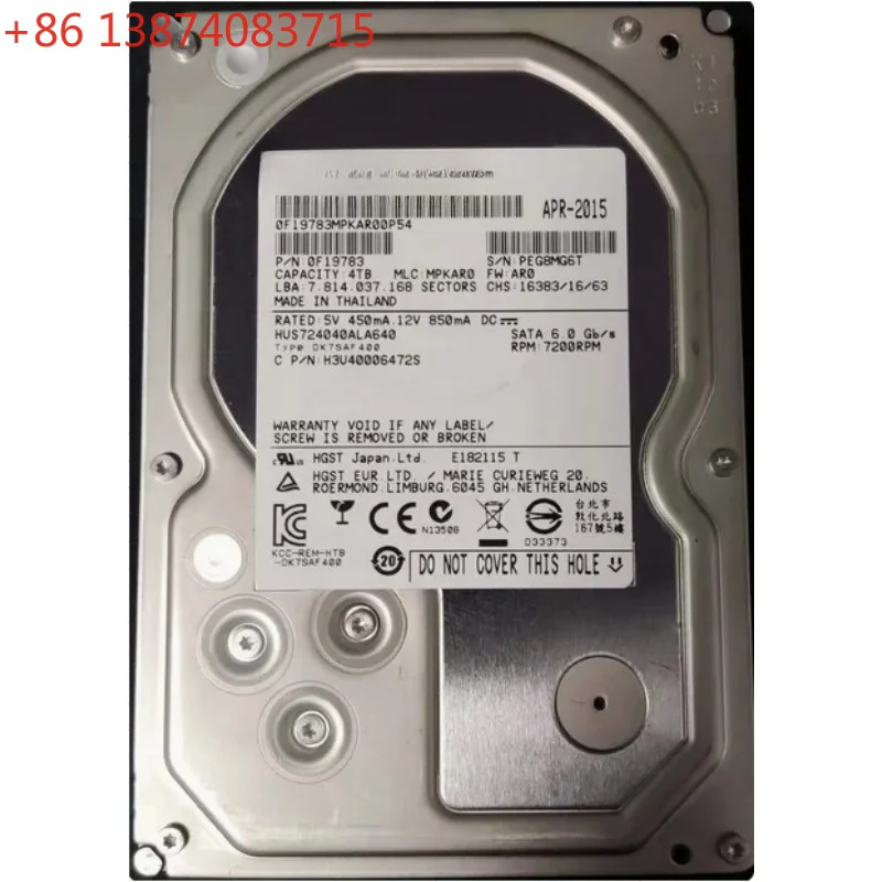 For 4TB HUS724040ALA640 4T enterprise 7K4000 7200 rpm vertical