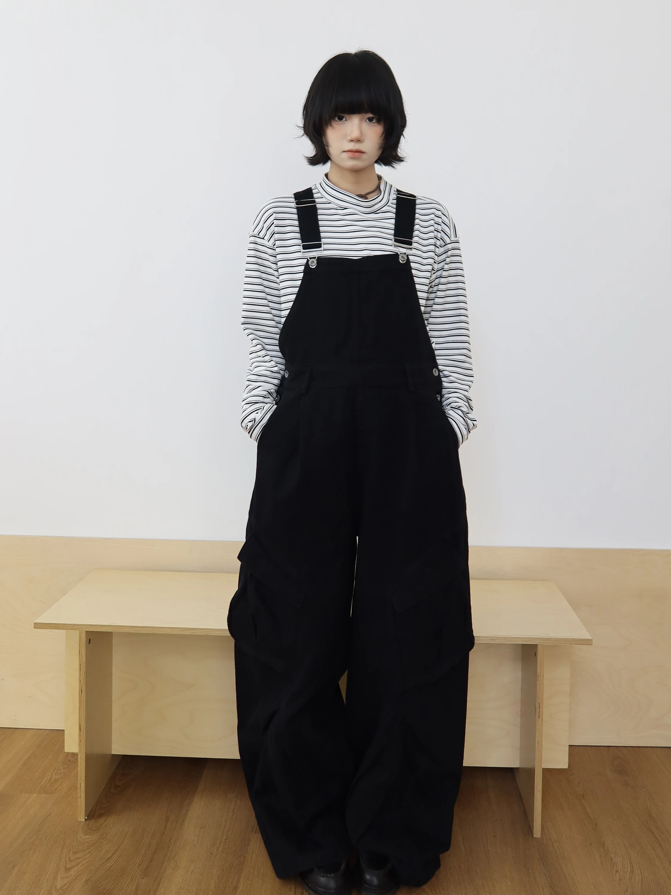 

Ретро-американские джинсовые комбинезоны с множеством карманов, свободный крой, комфортные, с высокой талией, длинные брюки, 100% хлопок