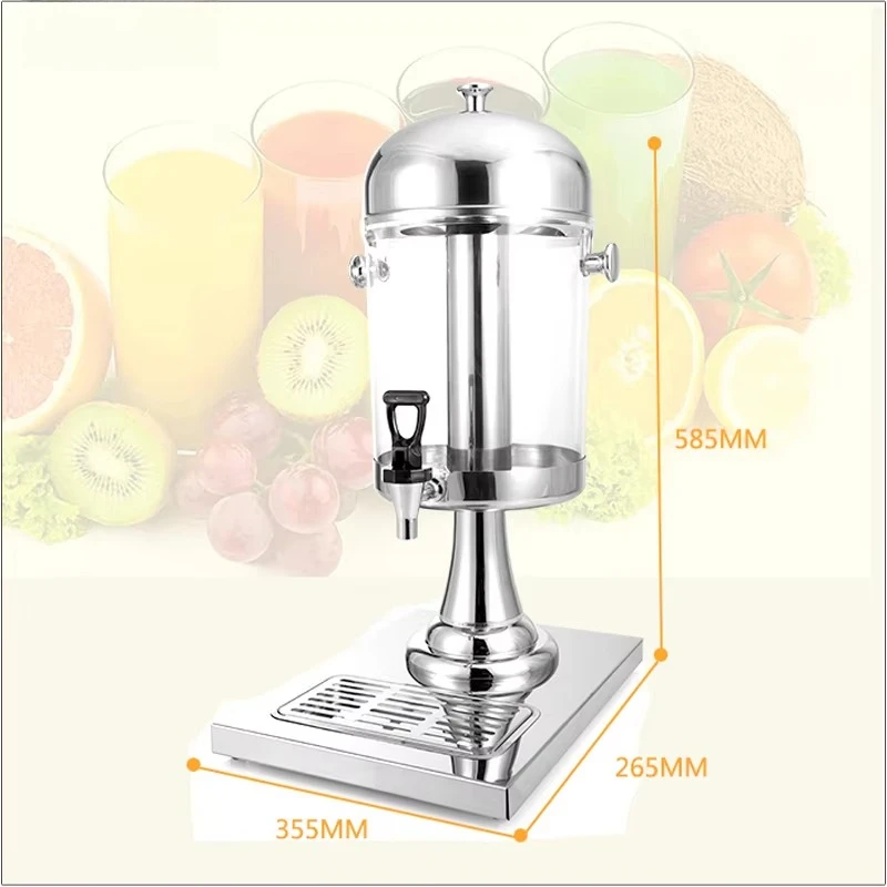 Commercial plastic juice dispenser with stand-up single beverage dispenser for hotel restaurant supplies