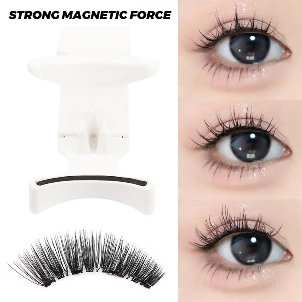 1Pair Natural Look Magnetic Eyelashes Easy to Wear Reusable Magnetic Lashes Kit Wispy Magnetic Eyelashes with Applicator