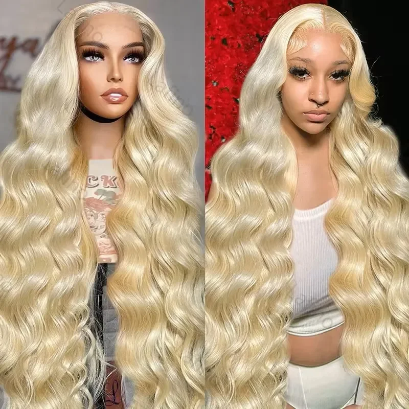 

200% Honey Blonde Color Brazilian Body Wave Lace Front Human Hair Wigs 13x6 Hd Transparent 613 Lace Frontal Wig