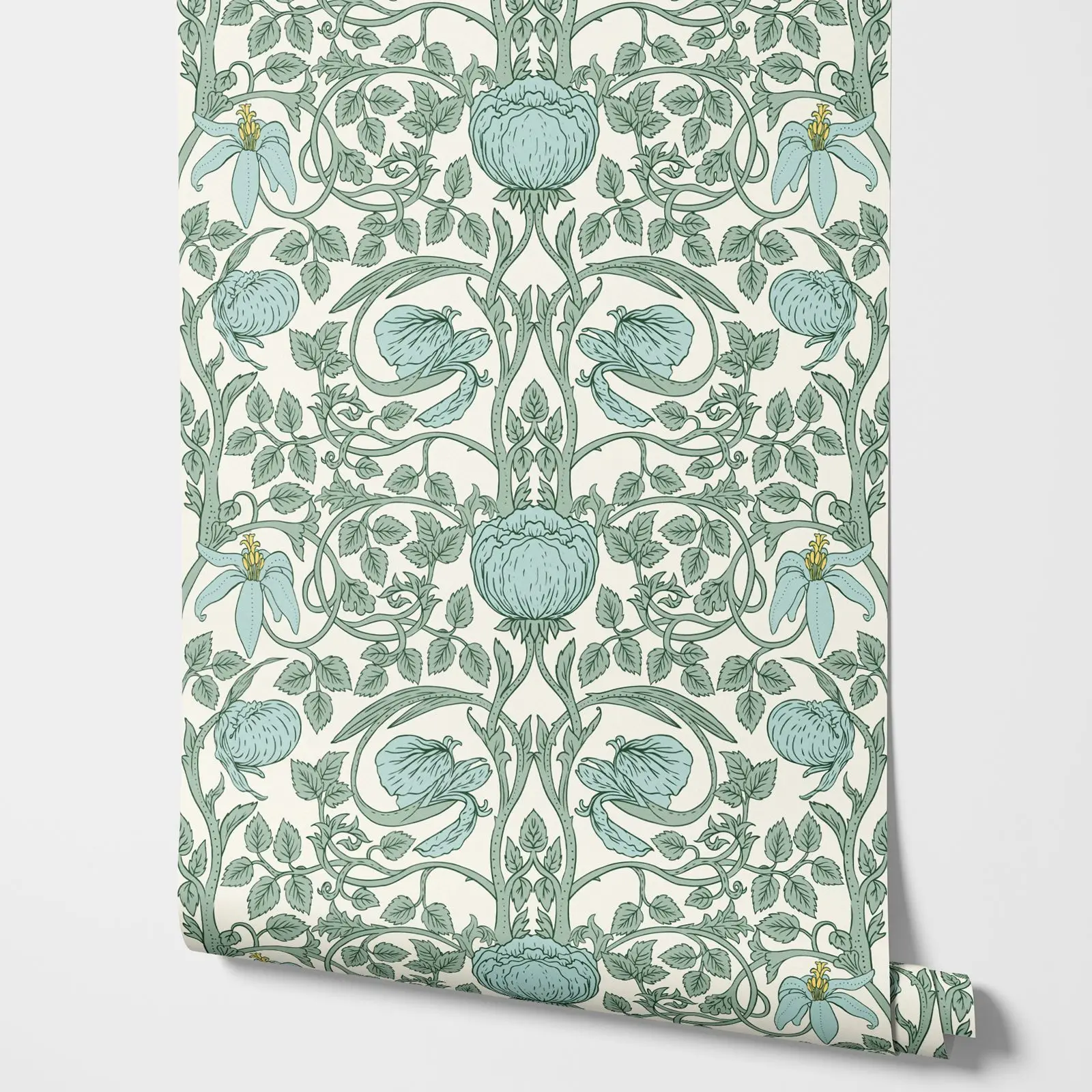 ورق جدران الباستيل آرت نوفو، ورق جدران قابل للتقشير واللصق لتزيين المنزل / ديكور جدار فني جداري، أو جدارية جدارية غير معجونة للتقليد #3