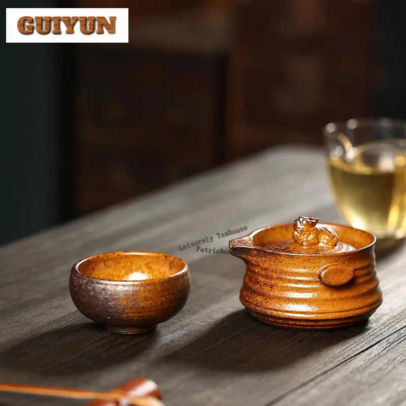 130ml High-end Yixing Purple Clay Teapots Handmade Hand Grab Pot Raw Ore Reducing Roasting Mud Kettle Chinese Zisha Tea Set Gift
