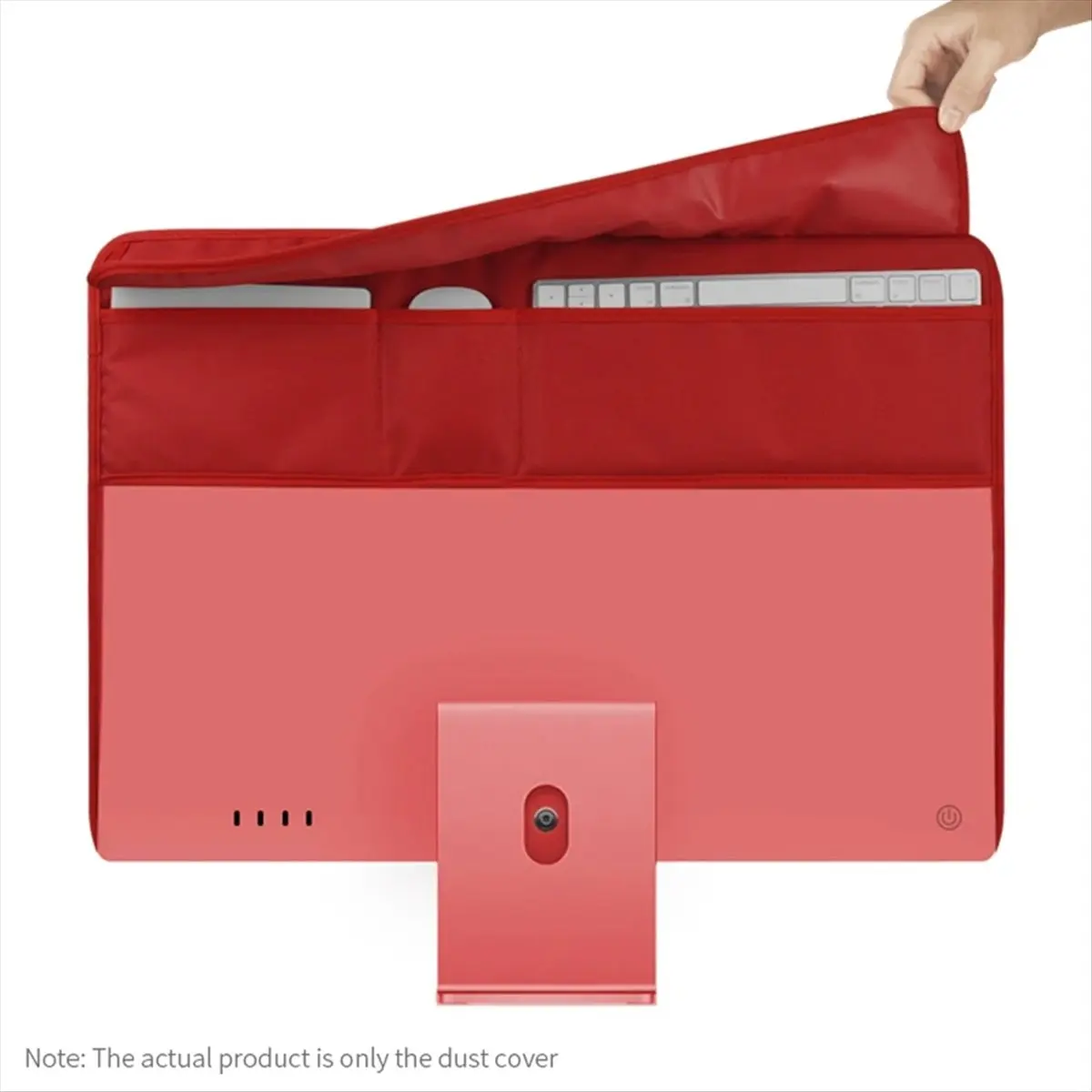 Stable- PU Leather Monitor Dust Cover for Apple IMac 24-Inch Computer Protective Sleeve All-in-One PC Storage Organize Red