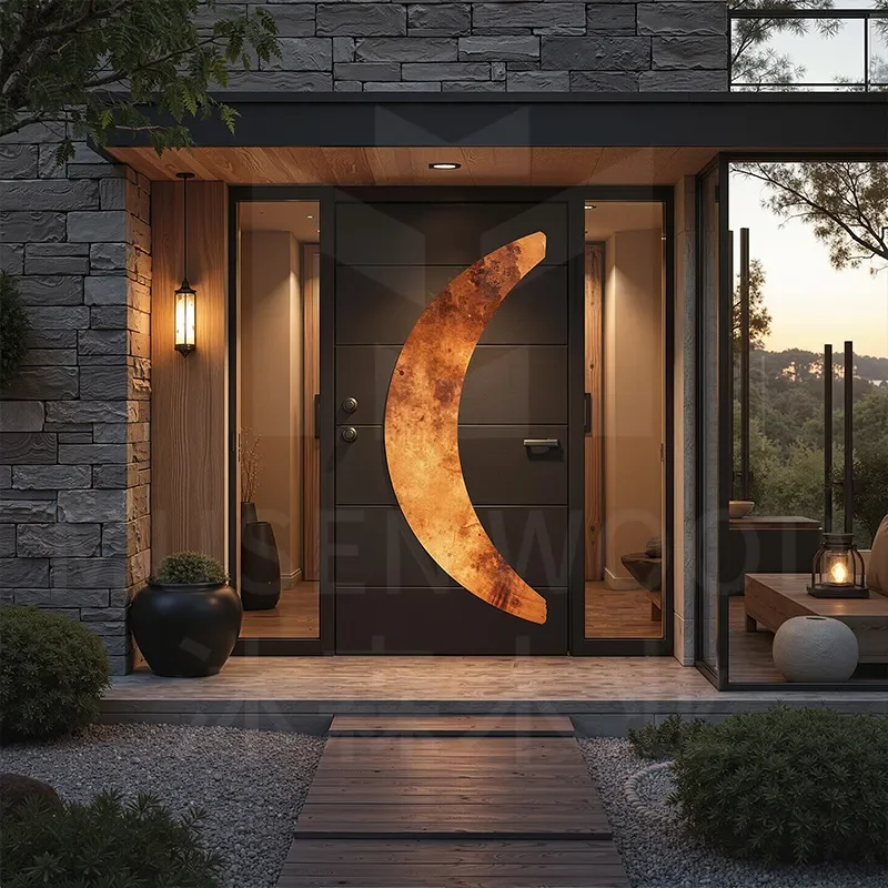 for Shabili Light Luxury Solid Wood Door Anti-theft Deep Carving Craft Customized Factory Entry Door for Hotel Home Security