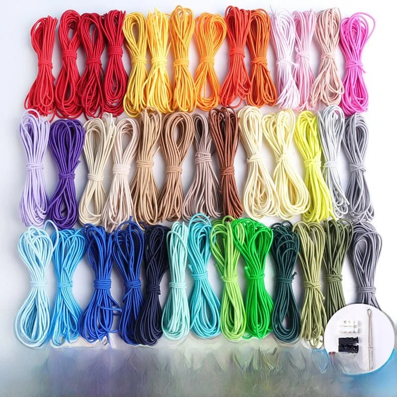 

Эластичная круглая резинка 2 мм с сердечником, эластичная лента для рукоделия, аксессуары для волос, материал для плетения, резиновая лента