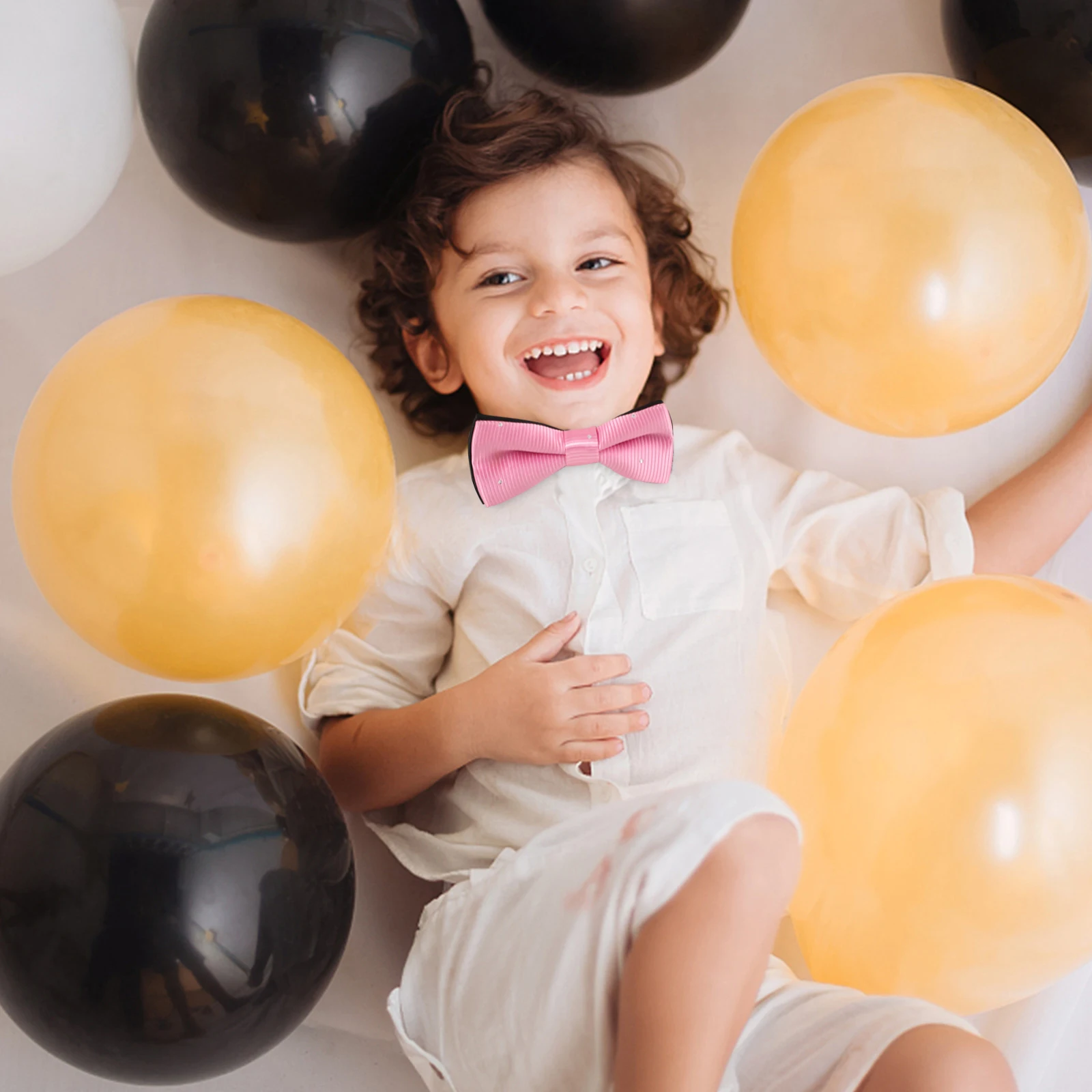 

10 Pcs Children Bow Tie Polyester Silky Gloss Durable Fashionable Design Party Weddings Graduations Celebrations Random Color