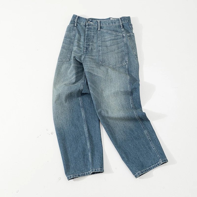 

BOW M35 Denim Jeans Men's Vintage Washed Blue Jeans Long Trousers Trendy Youth Fashion Autumn Collection 2024