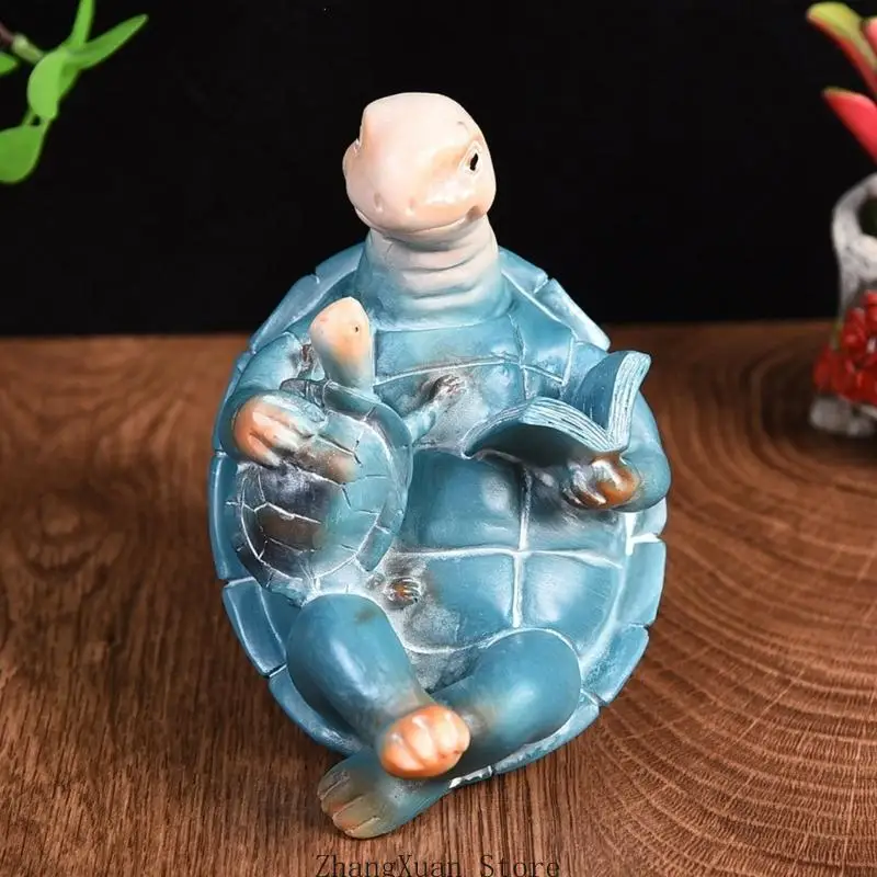 Formen Sie Schildkröten-Dekorationen aus Kunstharz mit einem warmen Familien-Lesethema 3XUF – Detail 3