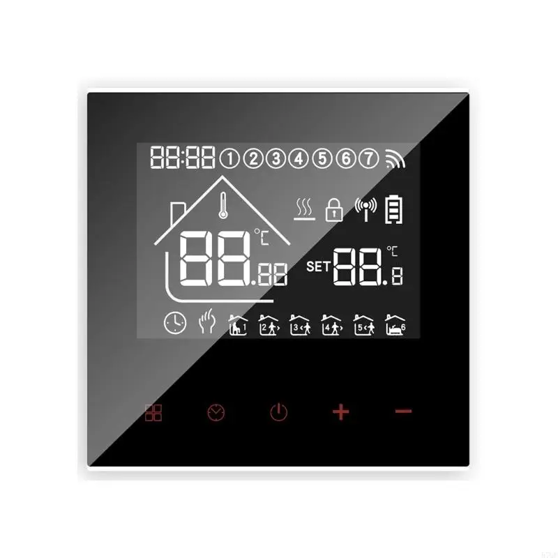 

57QF Electric Underfloor Heating Thermostat Digital Room Thermostat for Under Floor Heating LCDTouchScreen Simple Installs