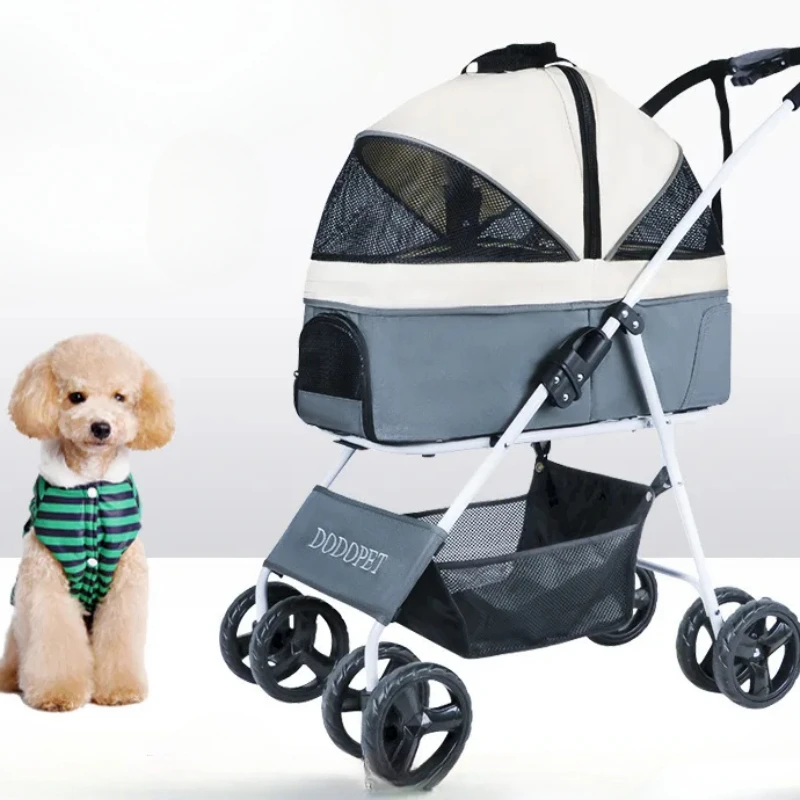 

Pet Stroller Detachable Dog Stroller Small and Medium Dog and Cat Outdoor Cart One Click Folding Pet Mobility Solution