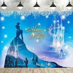Snow White Cinderella Children's Birthday Photography Backdrop Baby Shower Girl Birthday Party Banner Decoration Bedroom Room