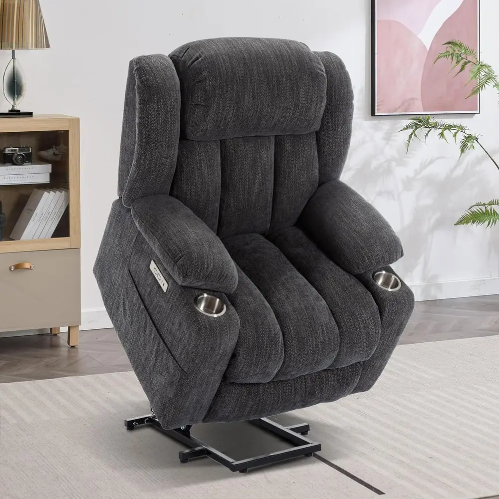 

Power Lit Chair with ull-Body Massage and Heat, Electric Recliner Chairs or Adults, Remote Control, Standing Assi, USB Ports, St