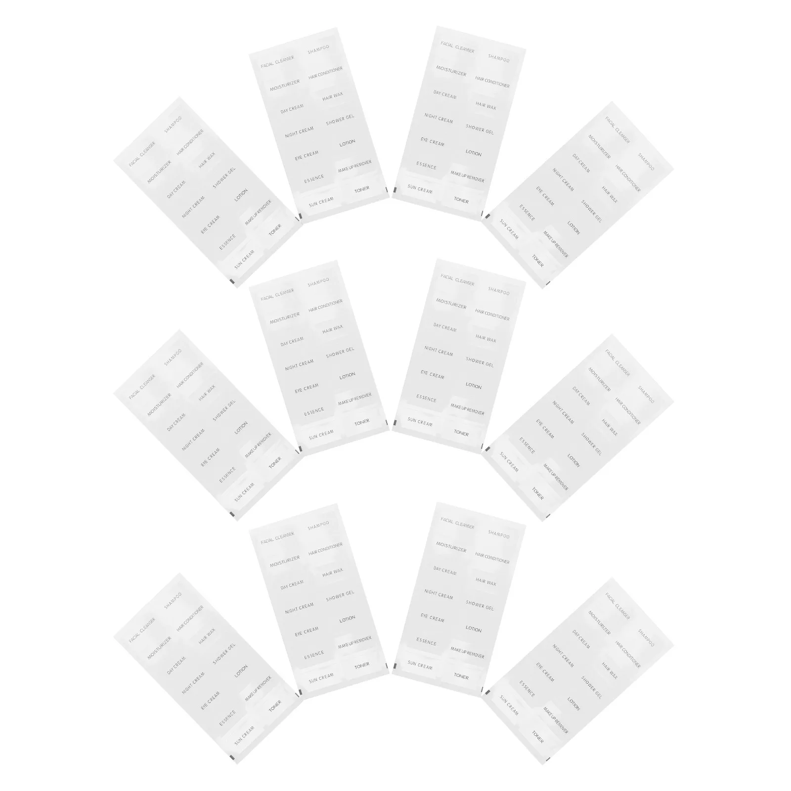 50Pcs Travel Stickers for Toiletries Bottles Shampoo Skincare Jars Strong Hold Easy Remove Bathroom Labeling Organizer