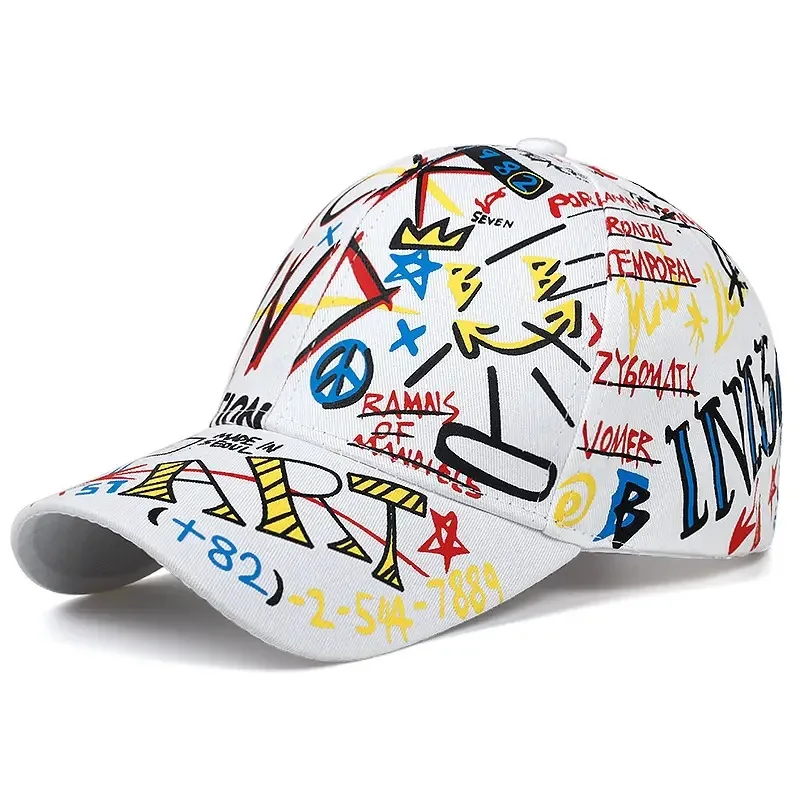 Duck Cap Casual All-Match Spring Outing Sun Cap Student Alphabet Graffiti Baseball Cap Lady