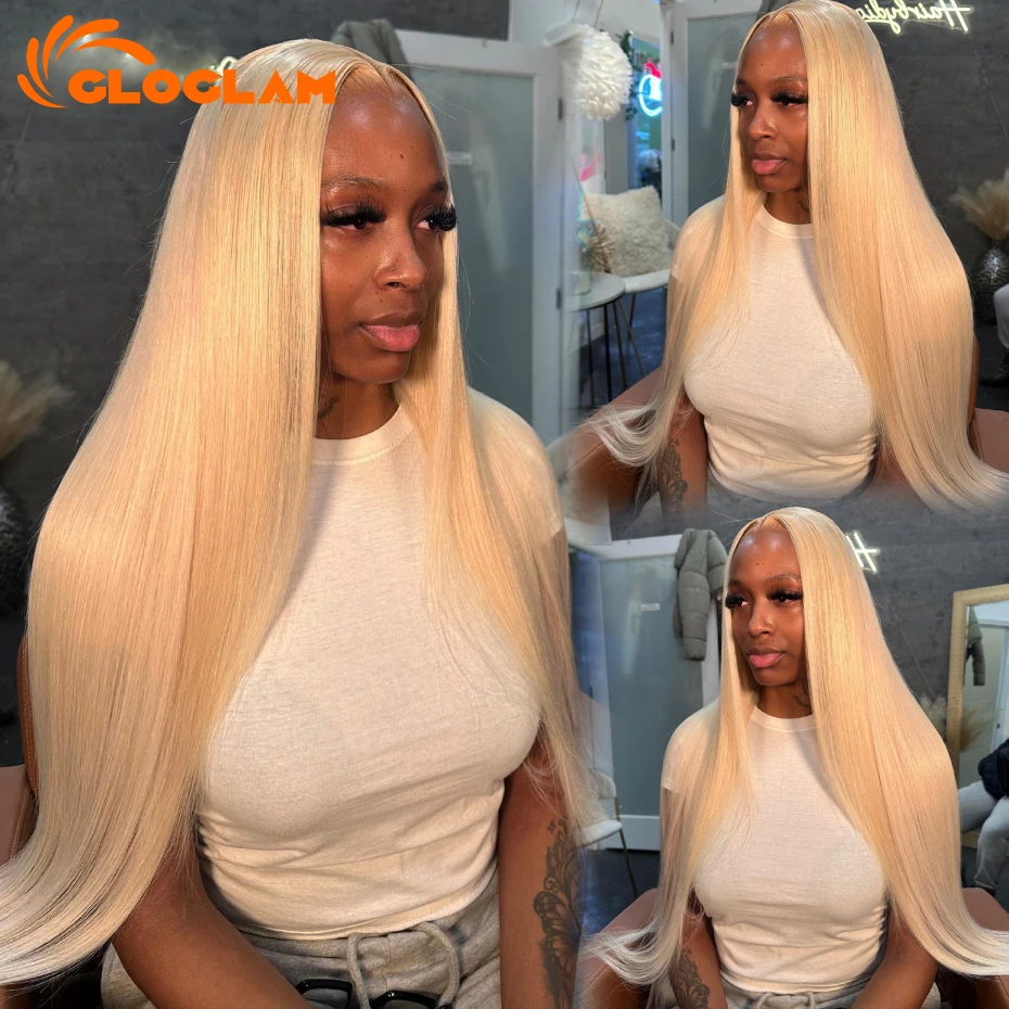 Straight 250 300 Density Blonde Colored Human Hair Wigs Pre Plucked 613 Hd Lace Frontal Wig 13x6 13x4 Lace Front Human Hair Wig