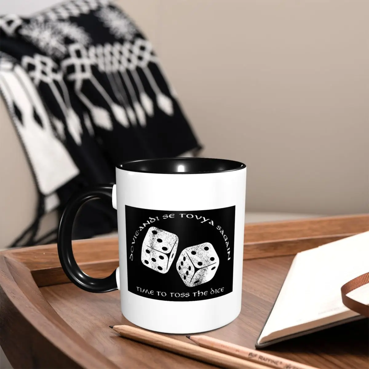 Time To Toss The Dice Wheel Of Time Mug Funny Ceramic Coffee Cups Tea Mugs Milk Cup Drinkware Gifts for Woman Man