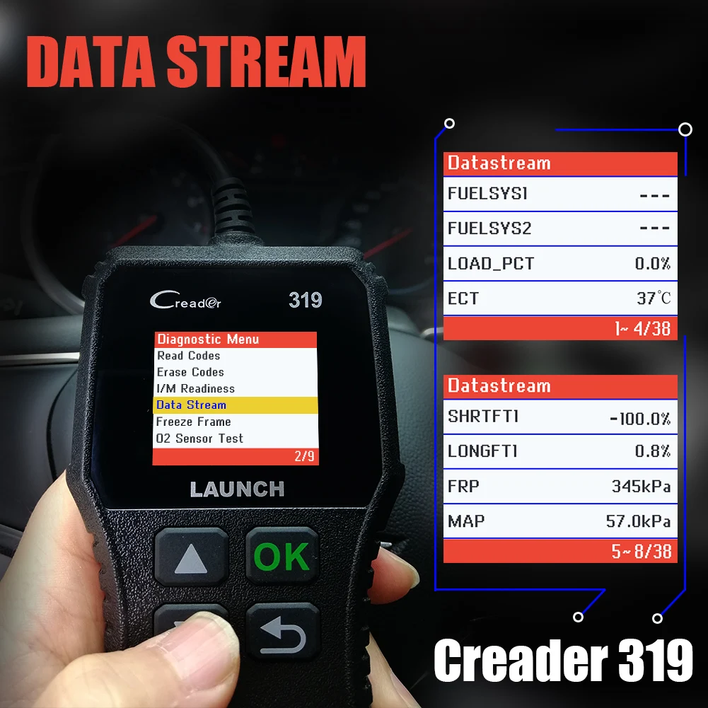 إطلاق X431 CR319 Creader 319 قارئ رمز السيارات obdii الماسح الضوئي المهنية السيارات الماسح الضوئي Obd2 الماسح الضوئي أدوات التشخيص