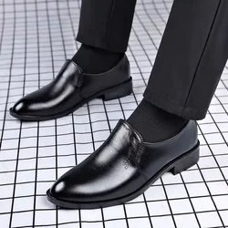 2026 New Men Business Men's Shoes Hiah Ouality Casyal Oxford Dress Leisure Male Lace-UpOffice Wedding Formal Shoe Spring Autumn