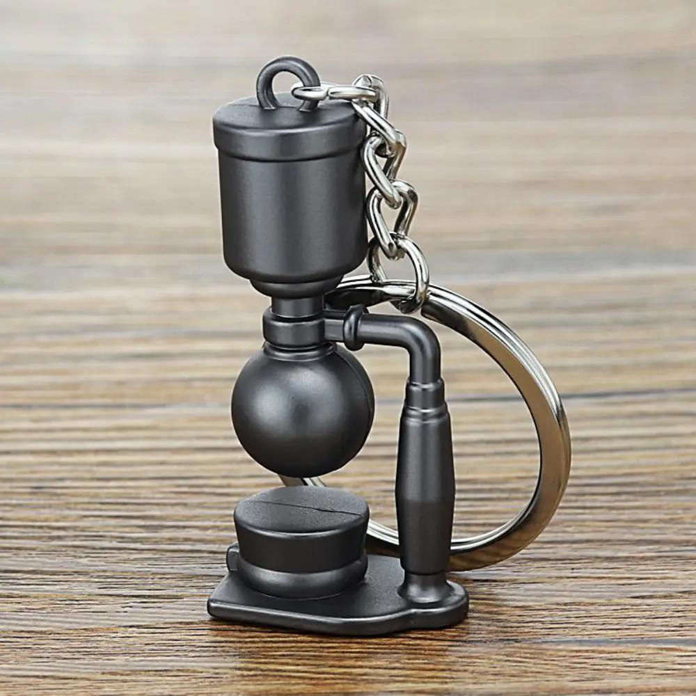 

Metal 3D Creative Coffee Keychain Mini Cute Coffee Handle Keyring Pitcher Creative Creative Barista Coffee Keychain