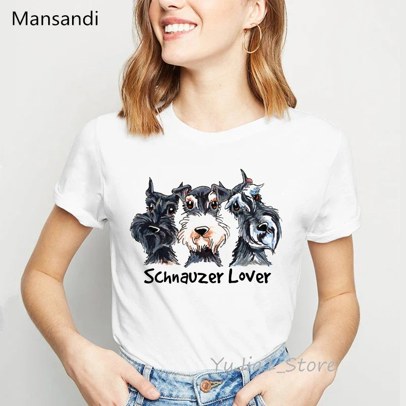 

Schnauzer Lover Dog Animal Print T-Shirt Graphic Tees Women Clothes Funny T Shirts Harajuku Shirt Tumblr Tops Tee