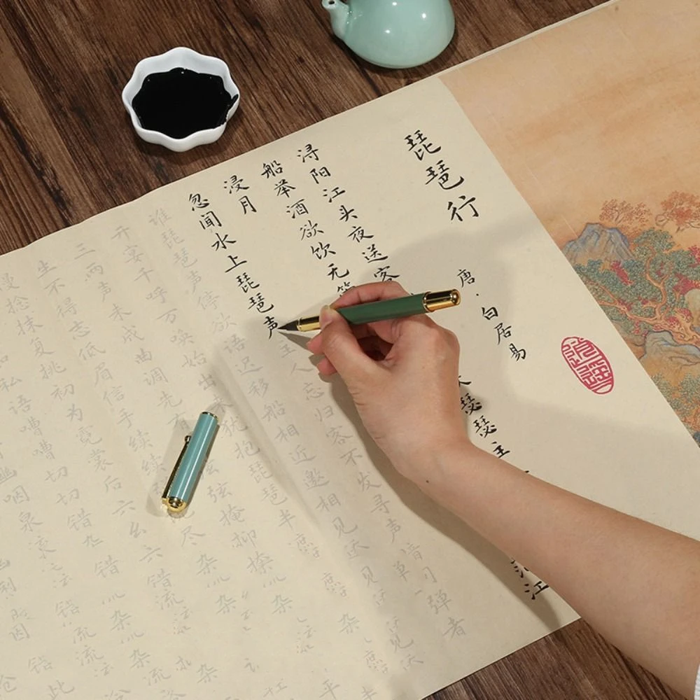 Антикварная копировальная бумага для стихотворения, классическая винтажная китайская каллиграфия, прокрутка, культура, традиционная китайская тетрадь для рукописного ввода