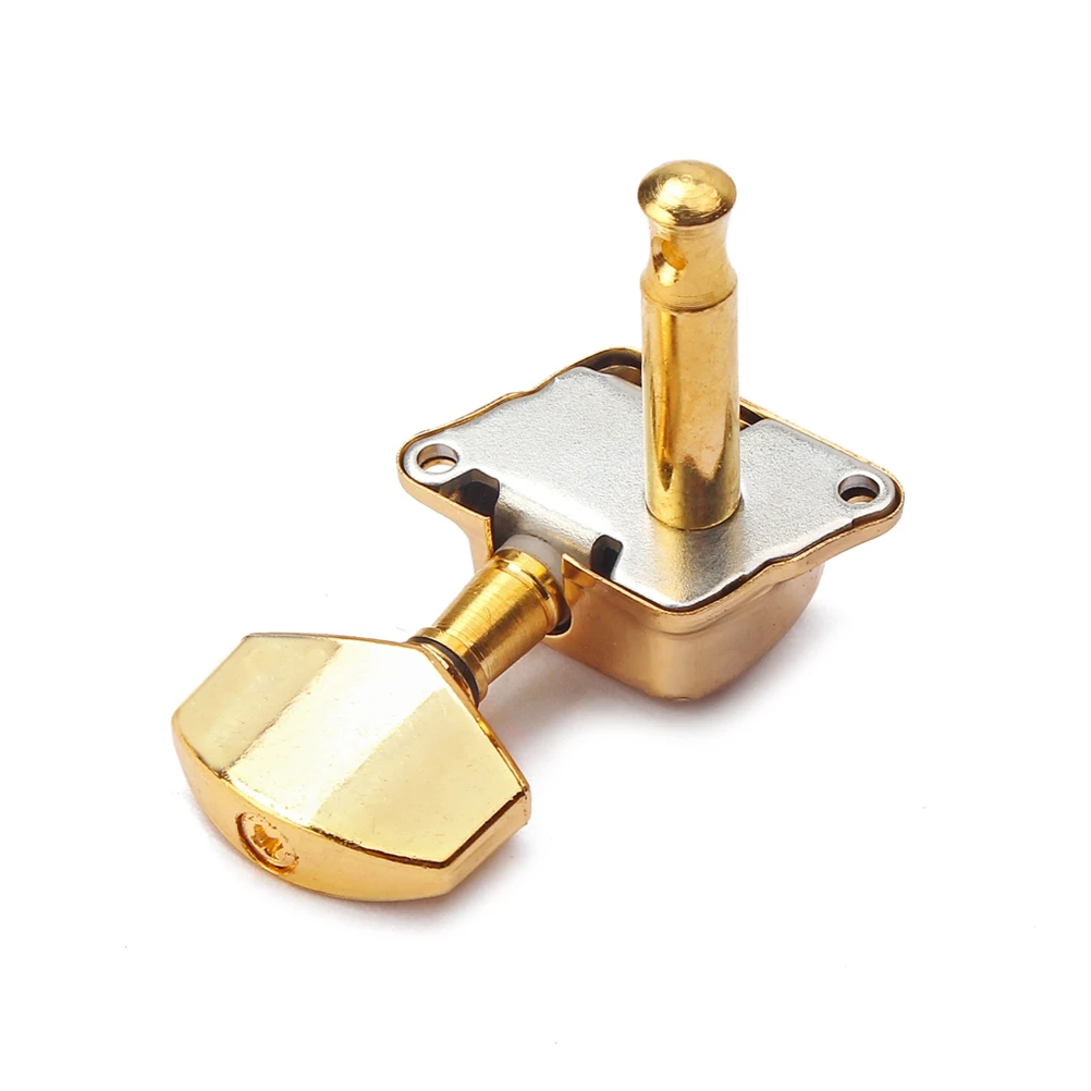 

6Pcs Gold Plated Guitar Machine Heads Semiclosed Type 3 Left 3 Right for Acoustic Electric Bass Guitars Tuning Keys Replacement