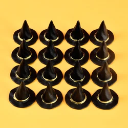 10Pcs Mini Witch Hat For Halloween Party DIY Decoration Kids Toy Doll Pumpkin Tiny Hats Cake Ornament Dollhouse Miniature Crafts