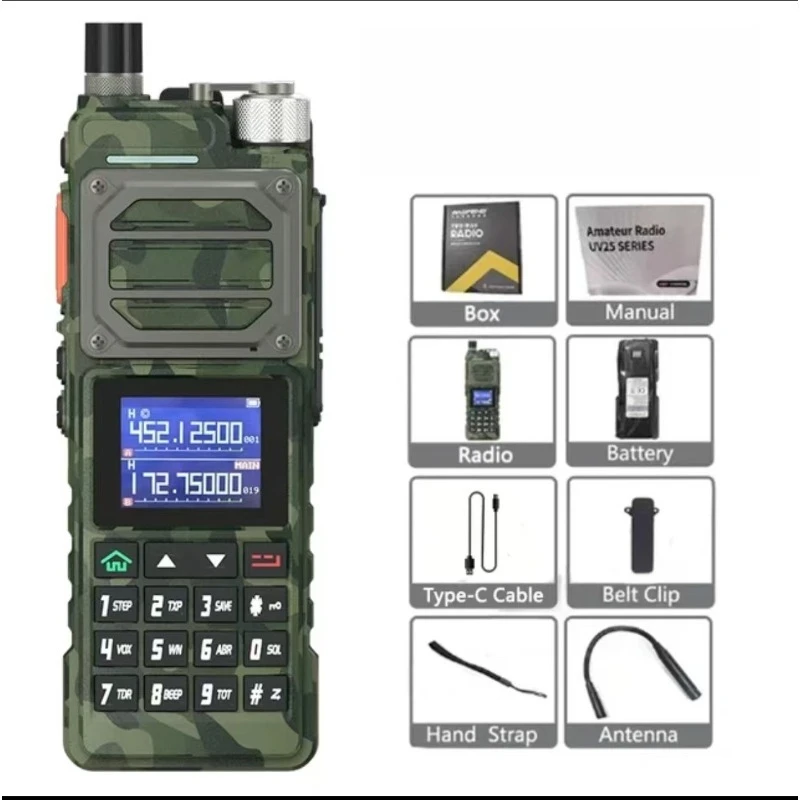 UV-25Pro Walkie Talkie Multi Band 10W anti-interference 50KM Max Long Range Communication Radio UV25 Wireless Copy Frequency