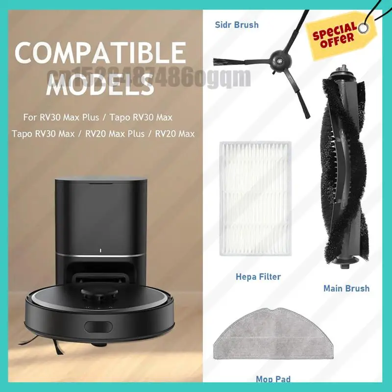 -ABJZ Conjunto de acessórios para Tapo RV30 Max Plus/Tapo RV30 Max/Tapo RV30 Max /RV20 Max Plus/RV20 Max Peças para aspirador de pó