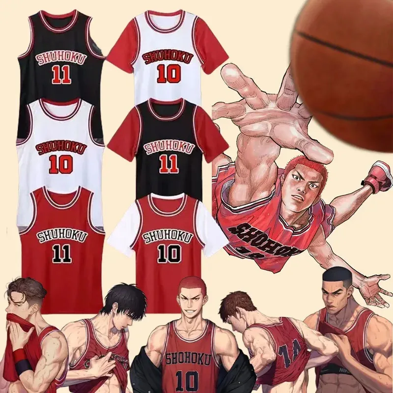 2025 yiyi Anime Sakuragi Hanamichi Slam Dunk camisa azul uniforme del equipo de baloncesto escolar ropa deportiva disfraz de juego de rol
