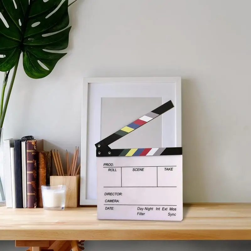 1pcs Director Video Scene Clapperboard TV Movie Clapper Board Film Slate Cut Prop Plank 20x20CM For Movies Feature Films