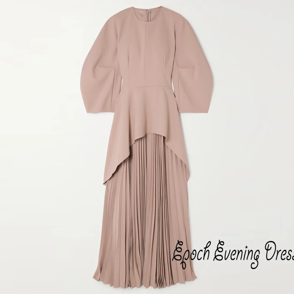 Epoch Long Crepe Evening Dress فساتين مناسبة رسمية A-Line Elegant Pleat Formal Cocktail Party Prom Gown For Sexy Women 2024