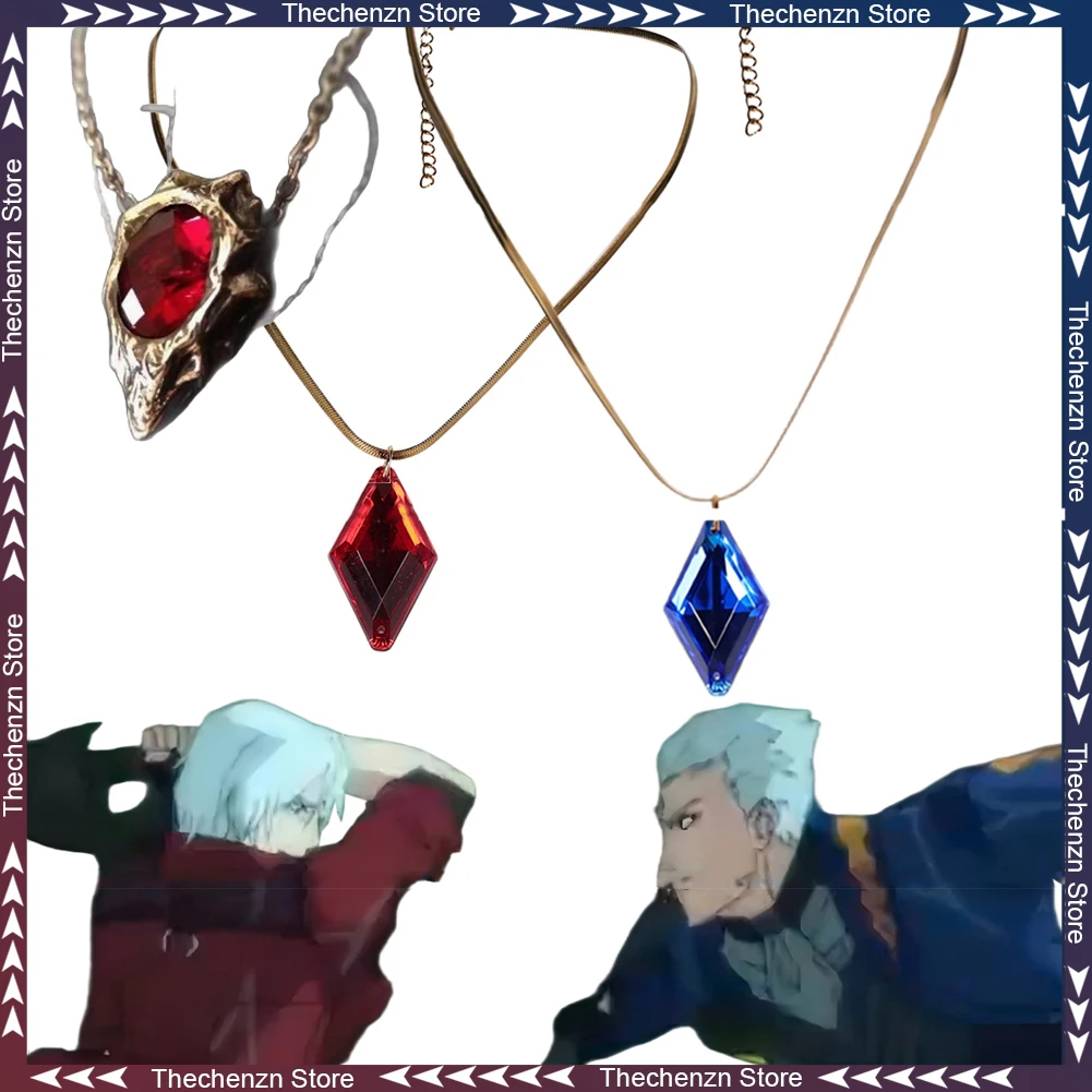 

Fancy Dress Game DMC S2 Dante Vergil Necklace Cosplay For Men Pendant Prop Man Costume Accessories Halloween Male Party Decor